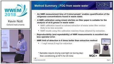 Rapid measurement of FOG (Fat, Oil and Grease) from waste-water using bench-top NMR