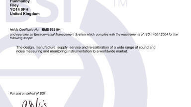 Noise Measurement Company Awarded International Standard