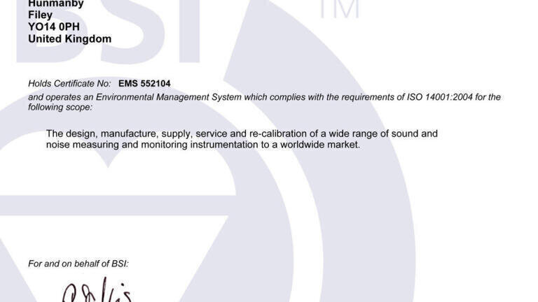 Noise Measurement Company Awarded International Standard
