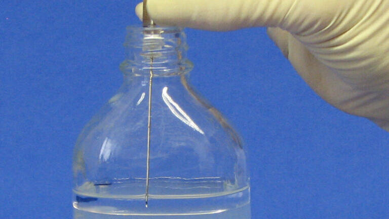 Take solvent from top