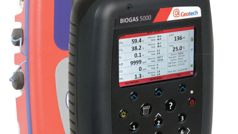 The new Geotech Biogas 5000 is 25% smaller and lighter than the Biogas Check it supersedes