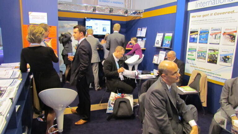 A busy IET stand at Analytica
