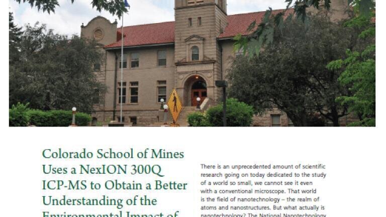 CO School of Mines Uses NexION 300Q ICP-MS to Understand Impact of Nanomaterials