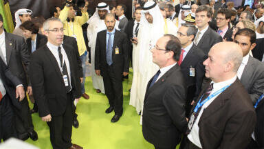French President Along with Several Ministers Visit WFES 2013 Exhibition in Abu Dhabi (UAE)