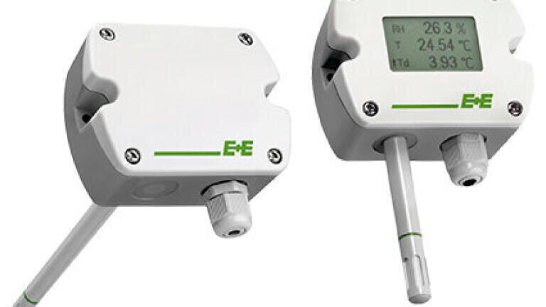 EE210 transmitters are available for wall or duct mounting and with optional display. 