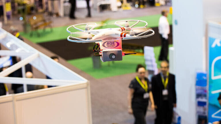 The Quadcopter monitoring CO2 levels at AQE 2015