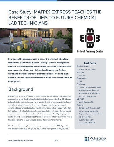 Express LIMS Helps Train Future Chemical Technicians
