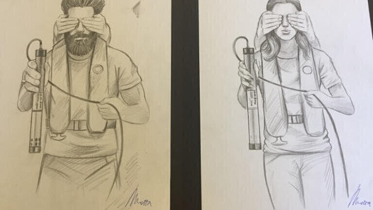 Motta’s original sketches of the campaign concept, which will be framed and displayed at the In-Situ headquarters in Fort Collins, Colorado, USA.
