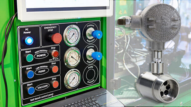 Turbine flow meter offers low range and accuracy needed for valve and orifice testing in water softener manufacturing plant