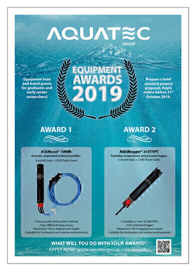 Aquatec Equipment Awards 2019 to offer prizes of equipment loan and travel grant awards