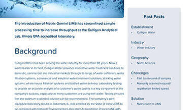 LIMS improves water testing laboratory efficiency