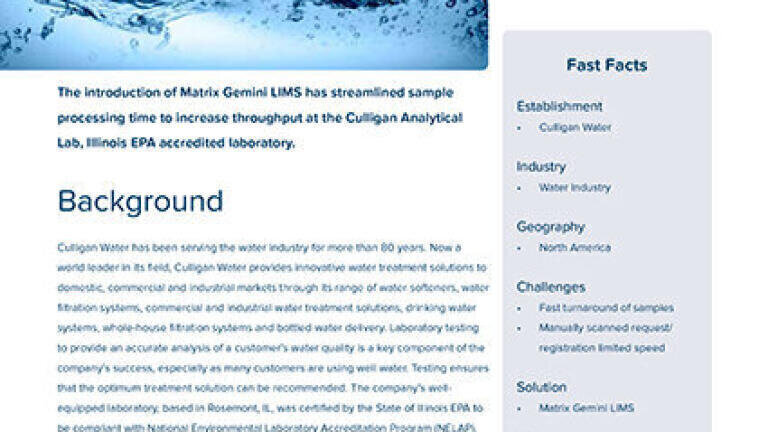 LIMS improves water testing laboratory efficiency