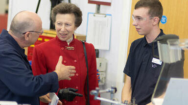 HRH The Princess Royal visits Valeport to commemorate its 50th year