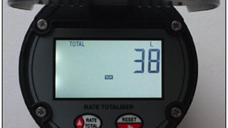 Digital display for insertion turbine flowmeters