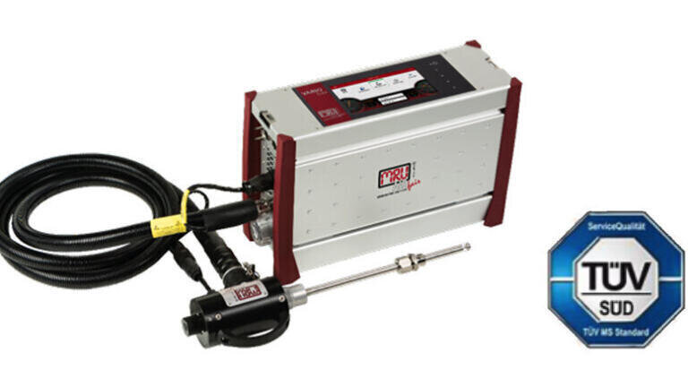 Portable EN 50379 certified gas analysis system for semi-continuous measurements of flue gas