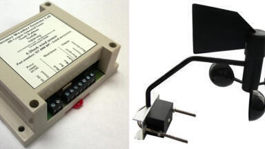 DIN rail wind sensor with industry standard outputs