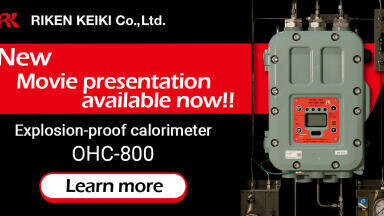 RIKEN KEIKI's calorimeter applicable to NG + Hydrogen ranging 0 - 100vol% and the other various gases