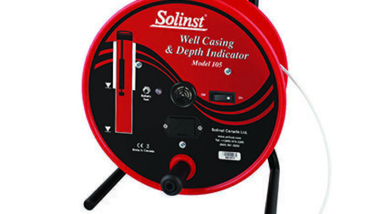 Well casing and total well depth indicator