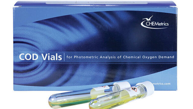 Chemical oxygen demand (COD) reagent vials for measuring water quality