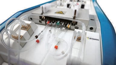 Total cyanide measurement of wastewater samples by a UV digestion and gas diffusion technique coupled with amperometric detection.
