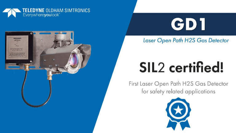 First laser open-path H2S gas detector with full SIL2 3rd party approval